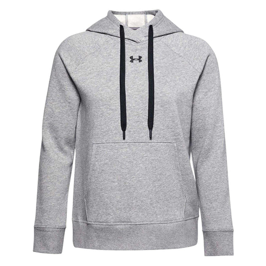 Grey Marl - Front - Under Armour Womens-Ladies Rival Cotton Blend Drawstring Hoodie