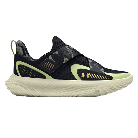 Black - Front - Under Armour Mens Flow Futr X 4 Camo Leather Round Toe Basketball Shoes