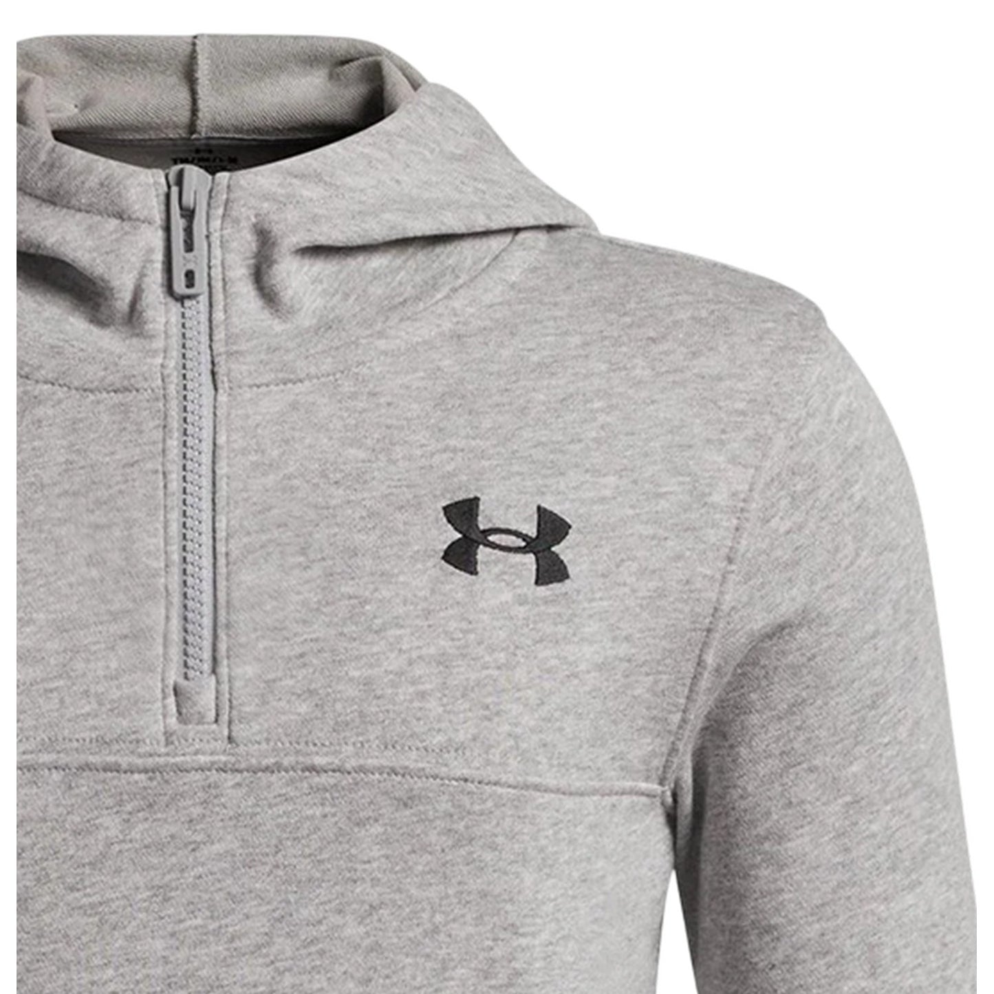 Grey-Black - Lifestyle - Under Armour Childrens-Kids Rival Fleece Quarter Zip Hoodie