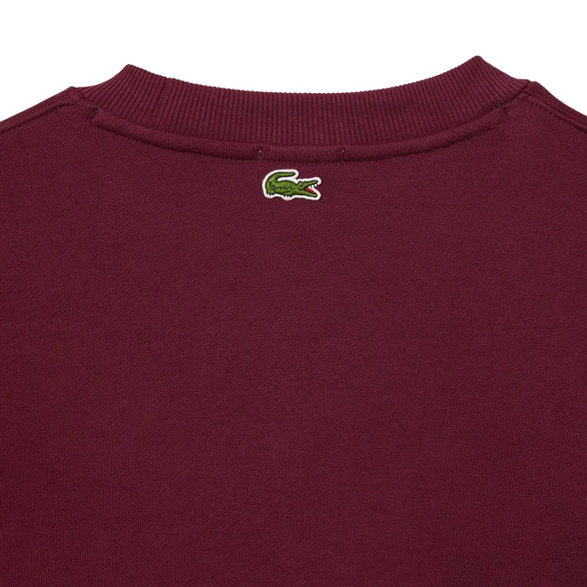 Burgundy - Pack Shot - Lacoste Mens Fleece Loose Fit Sweatshirt