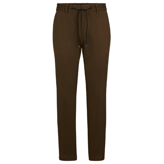 Green - Front - Boss Mens Geniusj Straight Leg Trousers