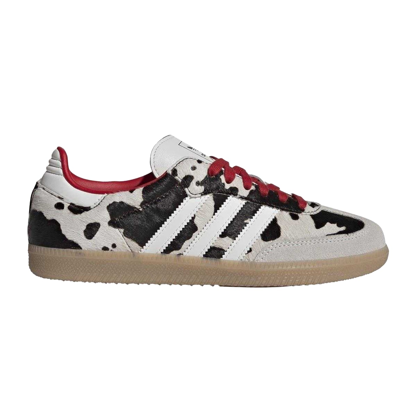 White - Lifestyle - Adidas Womens-Ladies Samba OG Cow Print Leather Trainers