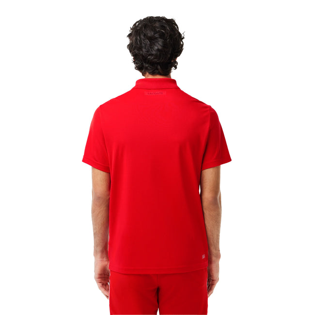 Red - Back - Lacoste Mens Novak Djokovic Fan Regular Tennis Polo Shirt