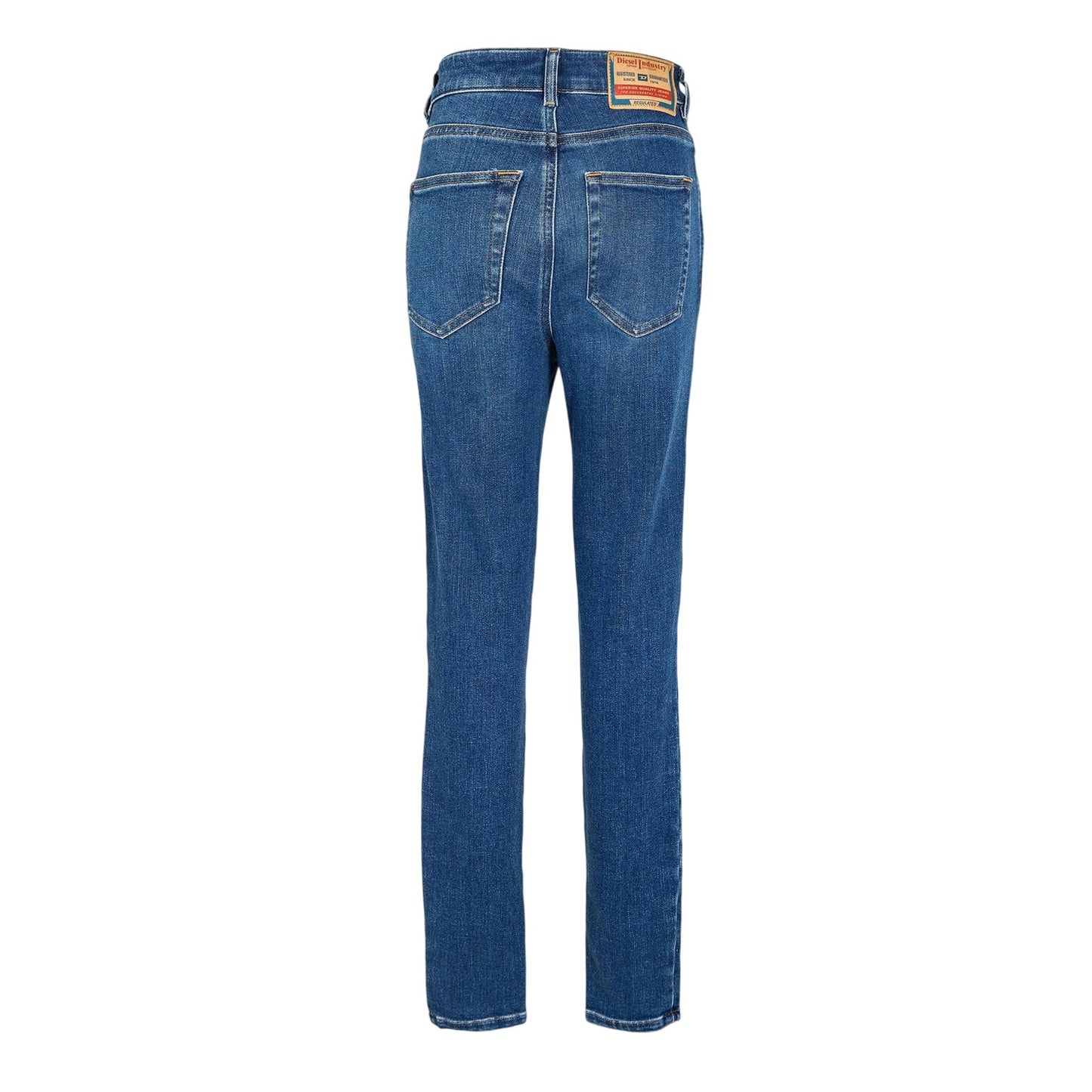 Blue Denim - Back - Diesel Womens-Ladies High Rise Straight Leg Jeans