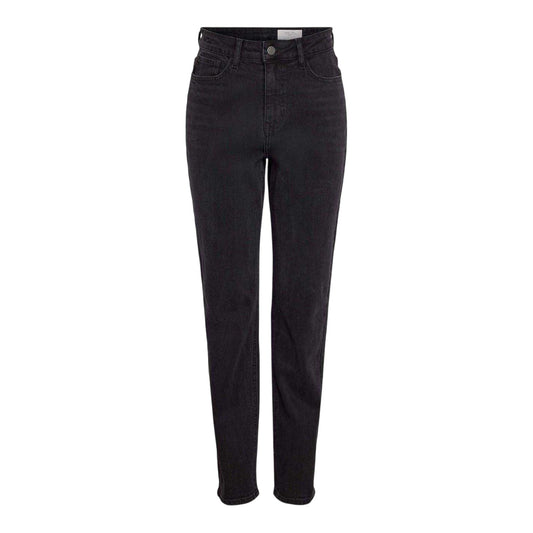 Black Denim - Front - Noisy May Womens-Ladies High Waist Mom Jeans
