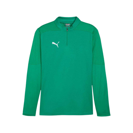 Green - Front - Puma Mens TeamFinal 24 Quarter Zip Training Top