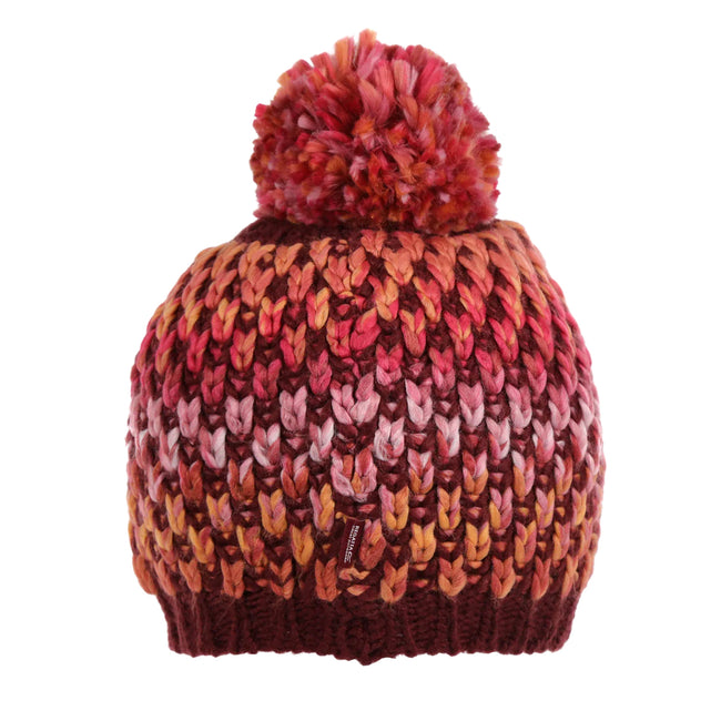 Burgundy - Back - Regatta Childrens-Kids Bitsie V Bobble Beanie