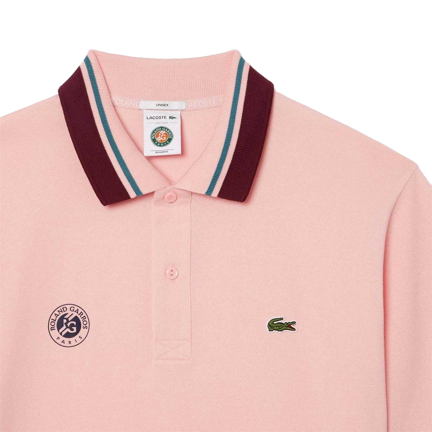 Pink - Lifestyle - Lacoste Mens Roland Garros Side Slits Relaxed Fit Short-Sleeved Polo Shirt