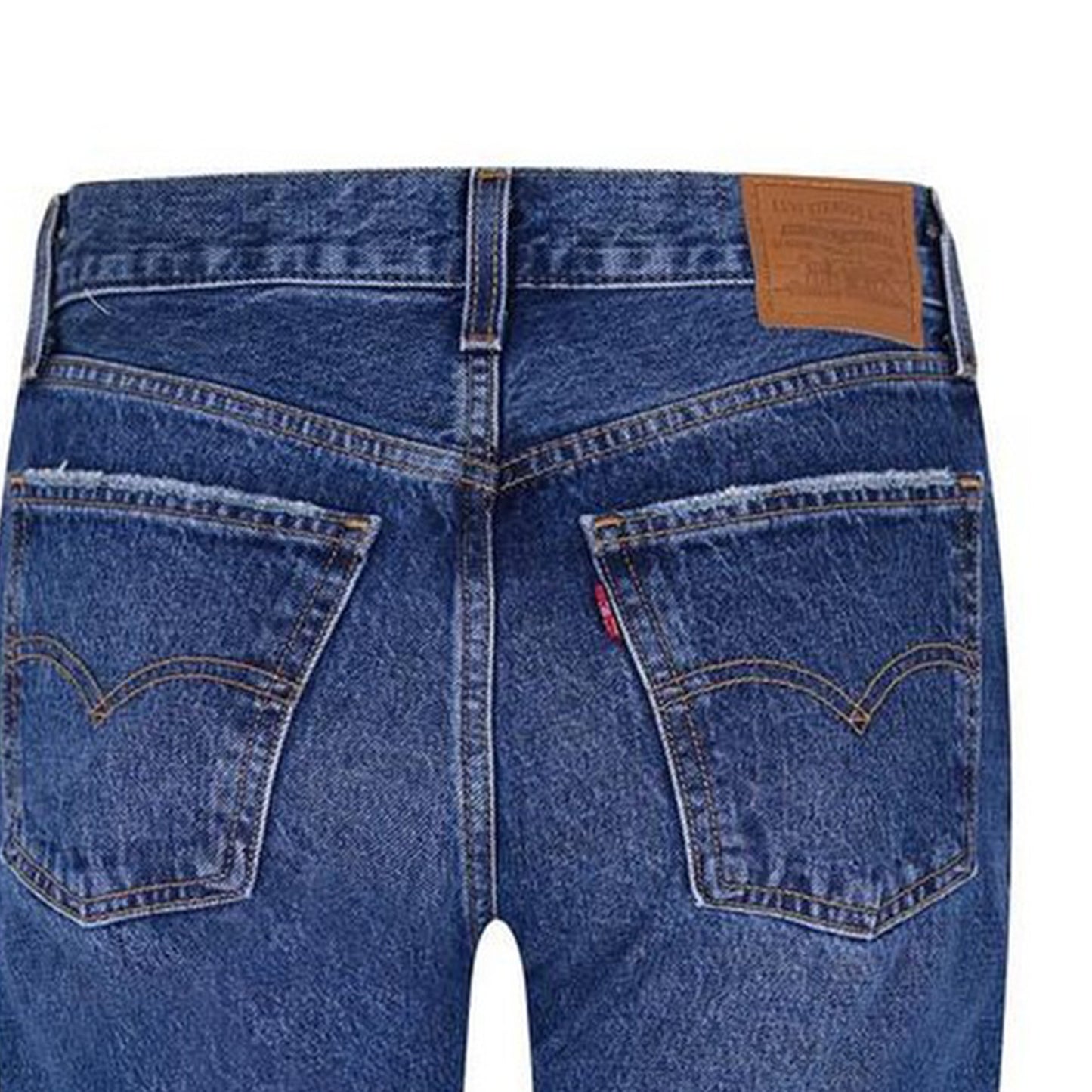 Blue - Side - Levis Womens-Ladies Middy Straight Leg Jeans