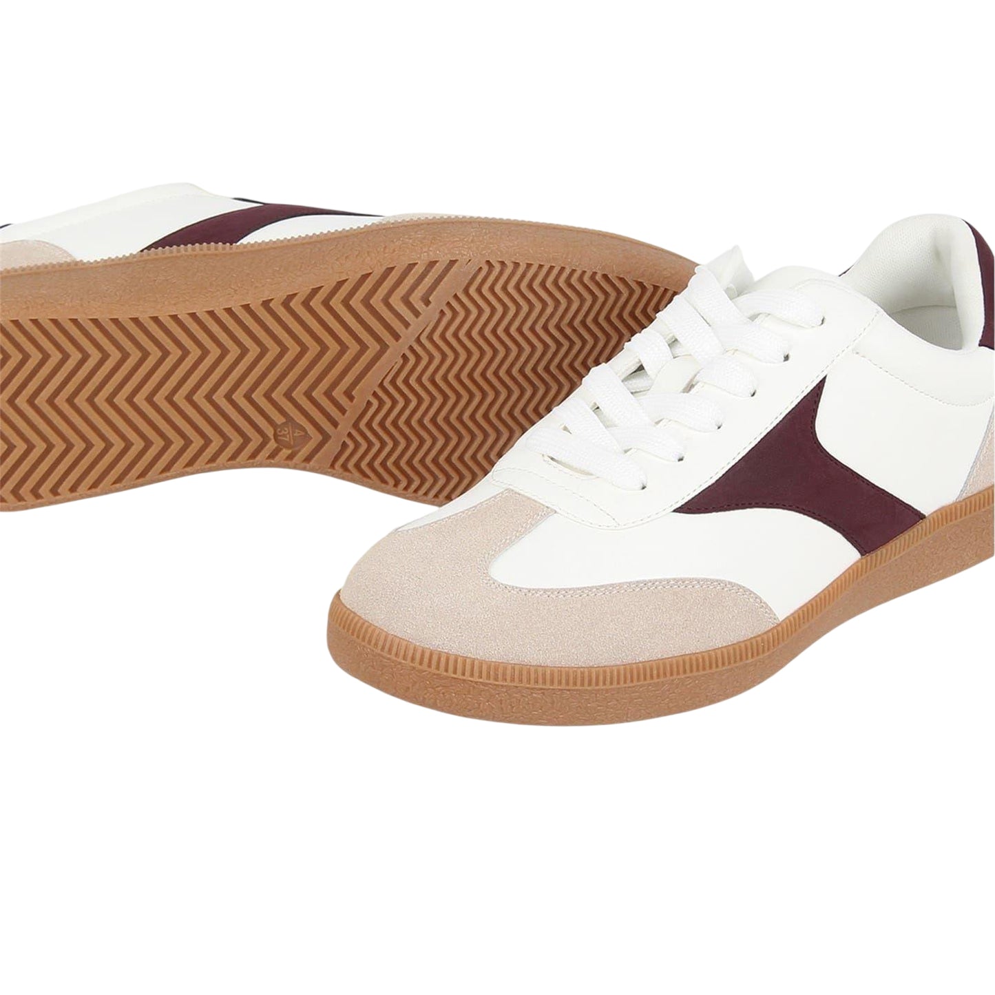White - Lifestyle - Miso Womens-Ladies Sam Round Toe Trainers