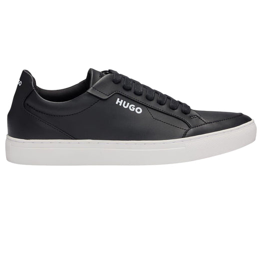 Black - Front - Hugo Mens Futurism Leather Round Toe Flat Trainers