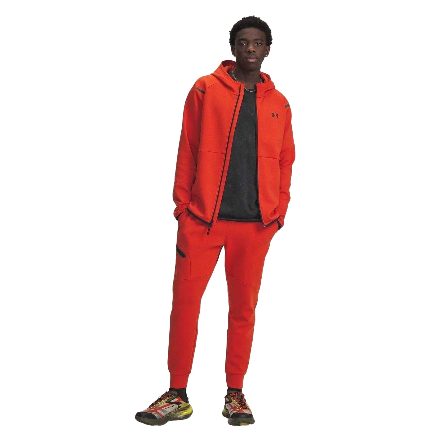 Orange - Lifestyle - Under Armour Mens Unstoppable Fleece Zip Pocket Joggers
