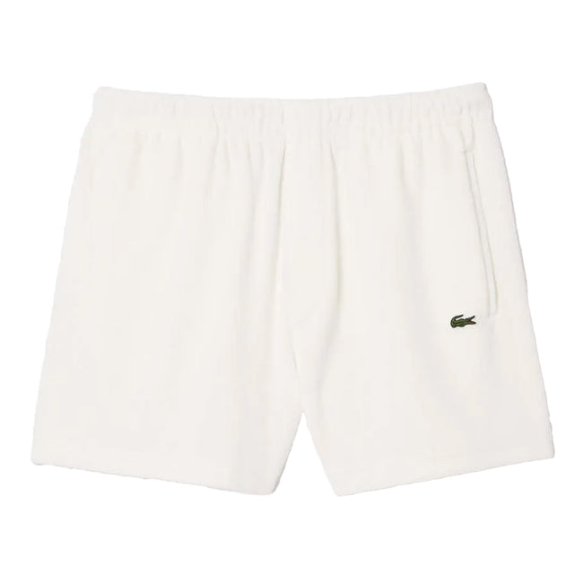 Cream - Front - Lacoste Mens Paris Terrycloth Knitted Regular Shorts