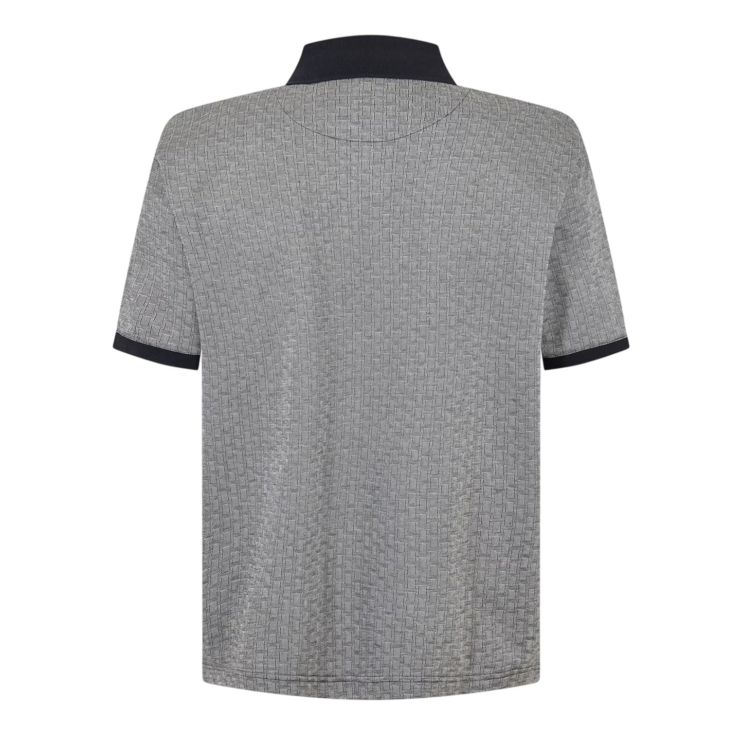Grey-Navy - Back - Ted Baker Mens Basket Weave Regular Polo Shirt