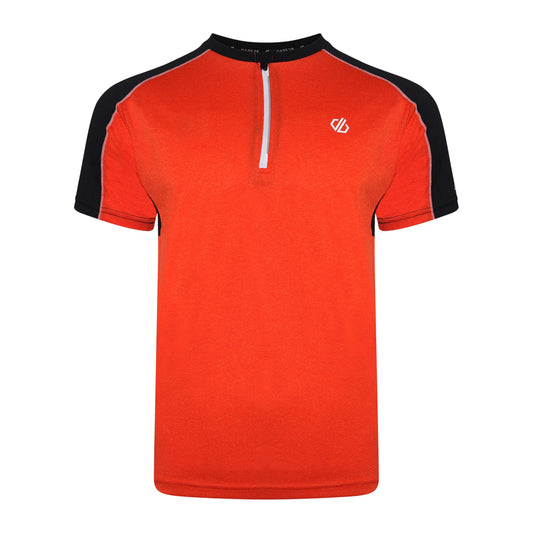 Trail Blaze Red-Black - Front - Dare 2B Mens Li Colour Block Half Zip T-Shirt