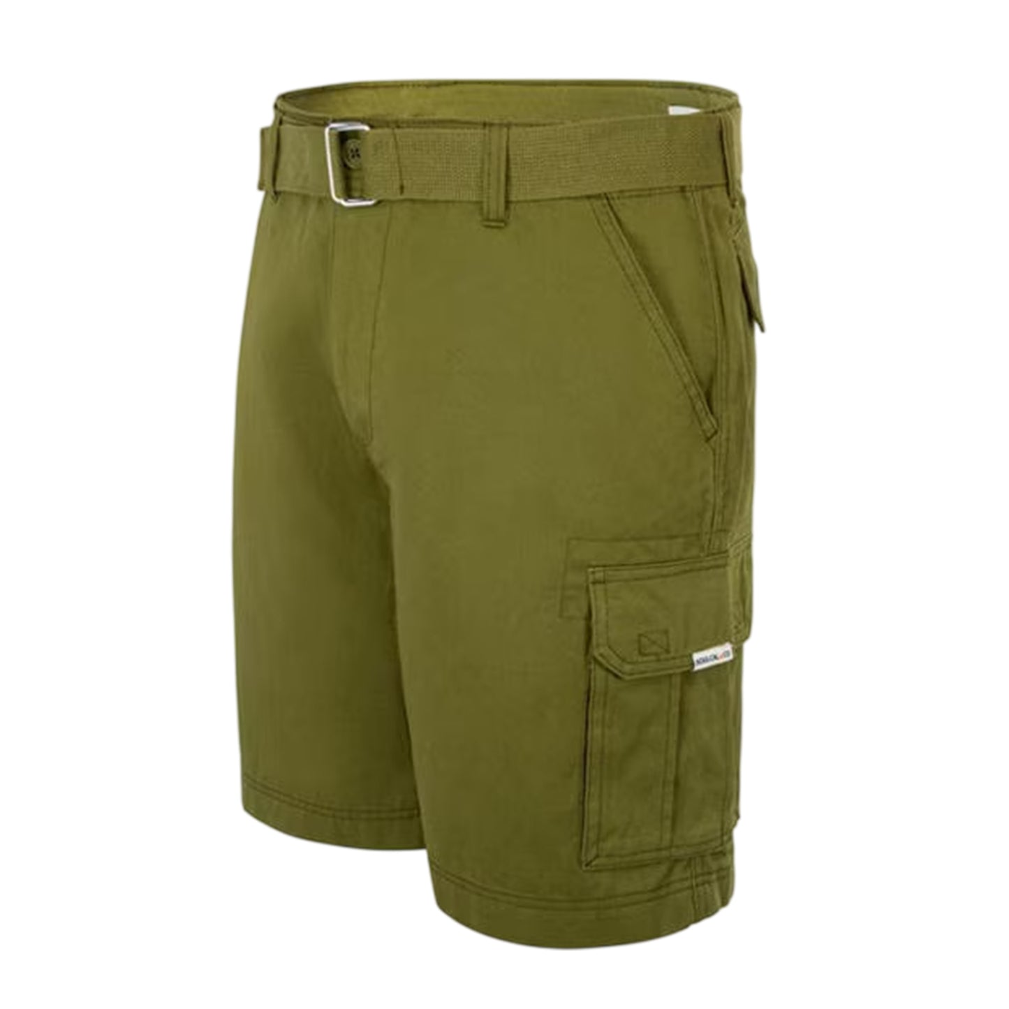 Olive - Side - SoulCal Mens Washed Cargo Shorts