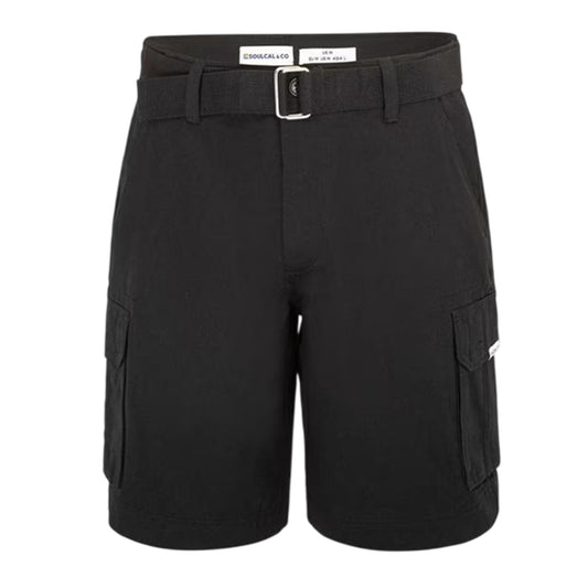Black - Front - SoulCal Mens Washed Cargo Shorts