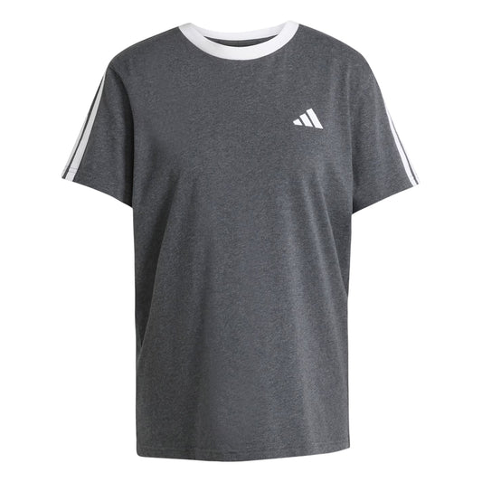 Charcoal Grey - Front - Adidas Womens-Ladies Essentials 3 Stripes T-Shirt