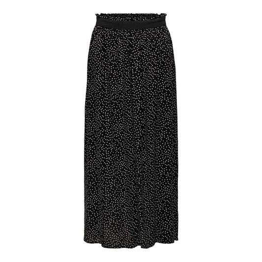 Black - Front - Only Womens-Ladies Polka Dot A-line High Waist Maxi Skirt