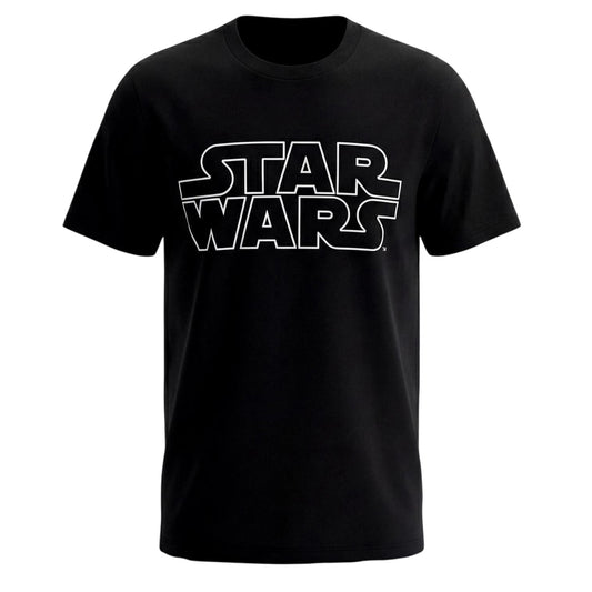Black - Front - Star Wars Mens Logo Short-Sleeved T-Shirt