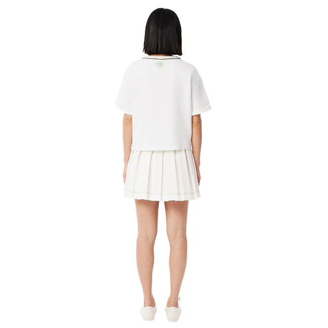 Cream - Back - Lacoste Womens-Ladies Roland-Garros Edition Pleated Skirt