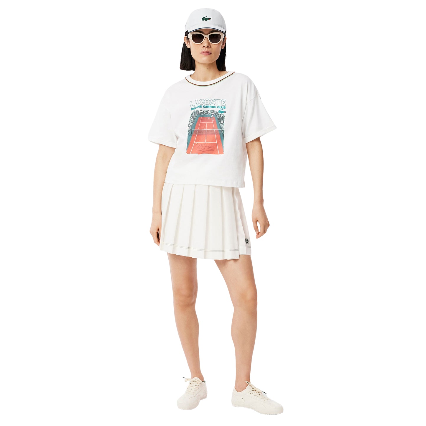 Cream - Lifestyle - Lacoste Womens-Ladies Roland-Garros Edition Pleated Skirt