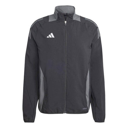 Black-Dark Grey - Front - Adidas Mens Trio 24 Track Jacket