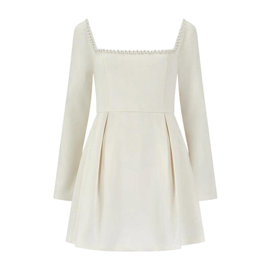 White - Front - Odd Muse Womens-Ladies The Ultimate Pearl Mini Dress