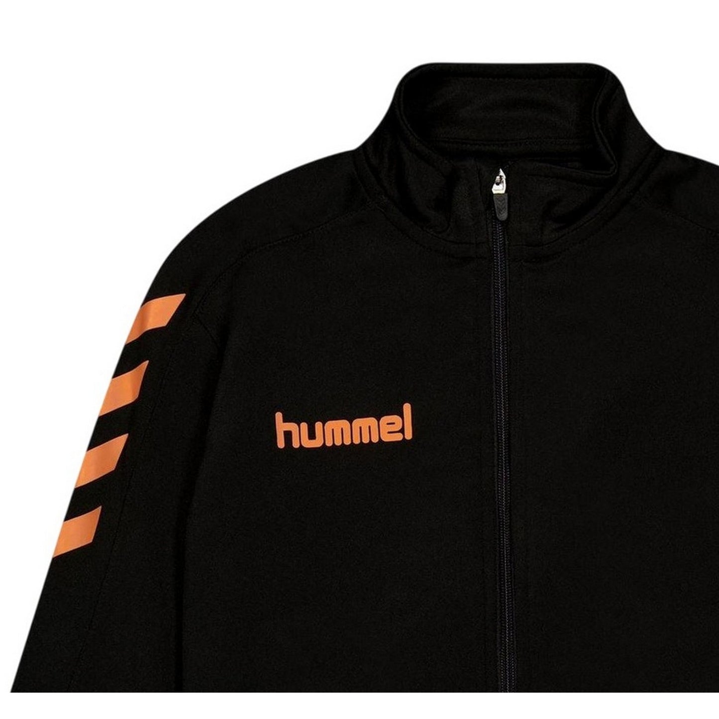 Black-Orange - Side - Hummel Childrens-Kids Core Logo Jacket