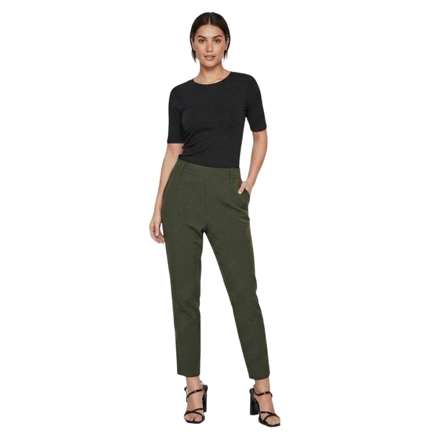 Kombu Green - Side - Vila Womens-Ladies Vivarone Slim Trousers
