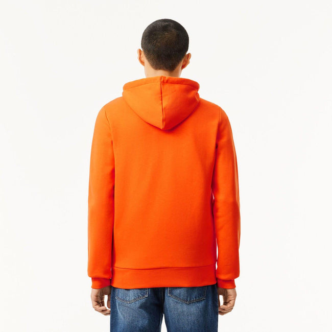 Orange - Back - Lacoste Mens Fleece Full Zip Hoodie
