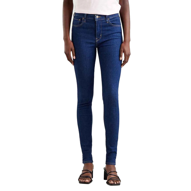 Dark Blue - Side - Levis Womens-Ladies 720 Rinse High Rise Super Skinny Jeans