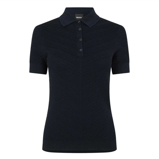 Dark Blue - Front - Boss Womens-Ladies Fointa Chevron Short-Sleeved Polo Shirt