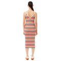 Multicoloured - Back - Lacoste Womens-Ladies Striped Cotton Blend Long Maxi Dress