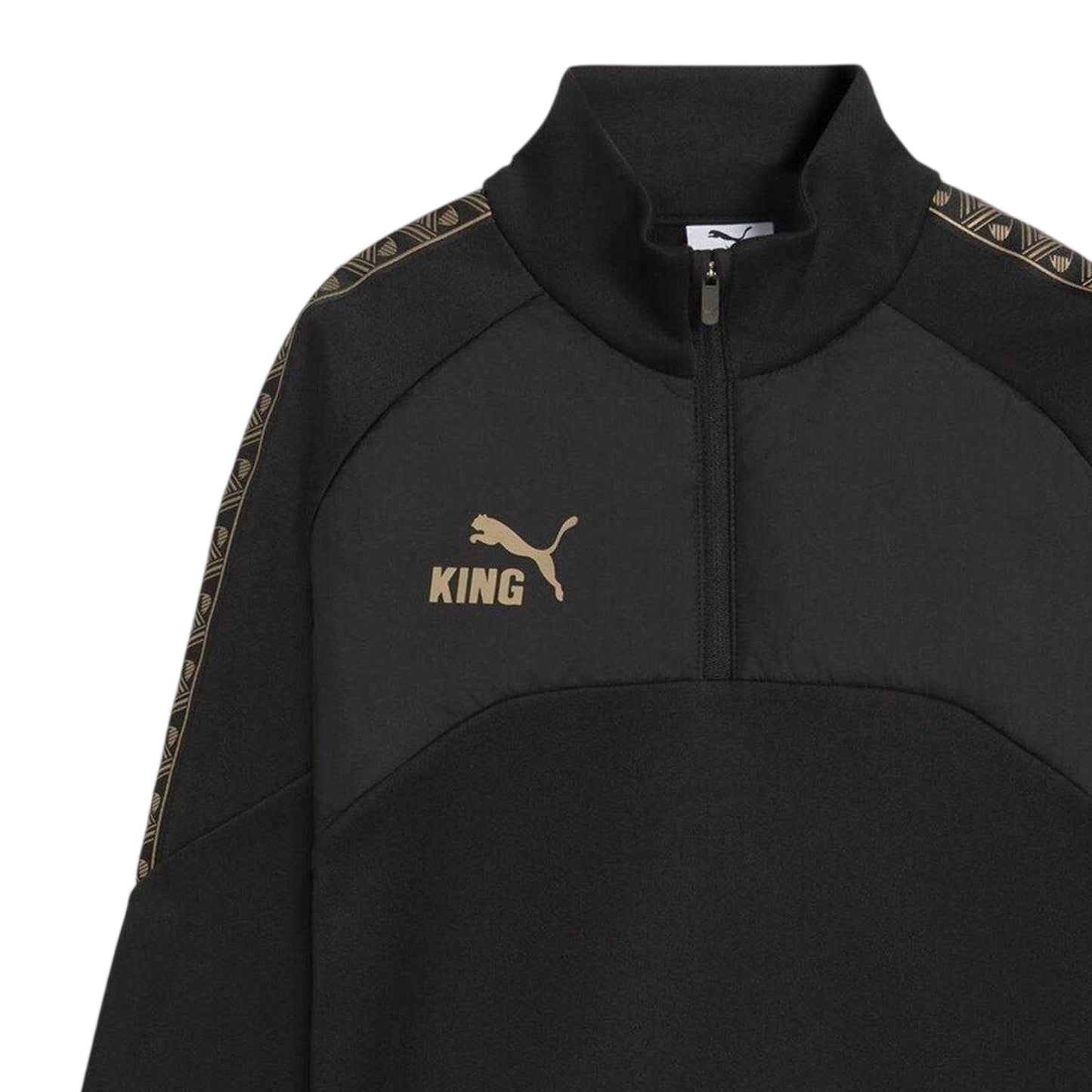 Black-Gold - Side - Puma Childrens-Kids King Training Top