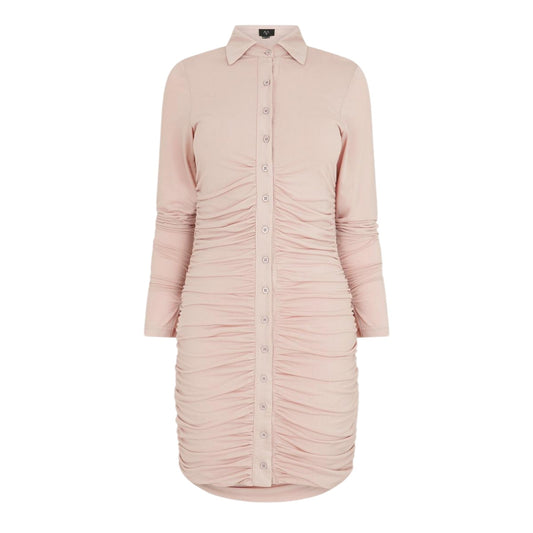 Nude - Front - AX Paris Womens-Ladies Button Front Bodycon Dress