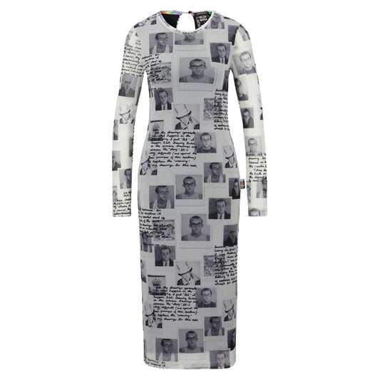 Black - Front - Boss Womens-Ladies Keith Haring Crew Neck Long-Sleeved Bodycon Dress