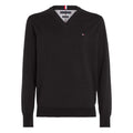 Black - Front - Tommy Hilfiger Mens 1985 Organic Cotton V Neck Jumper