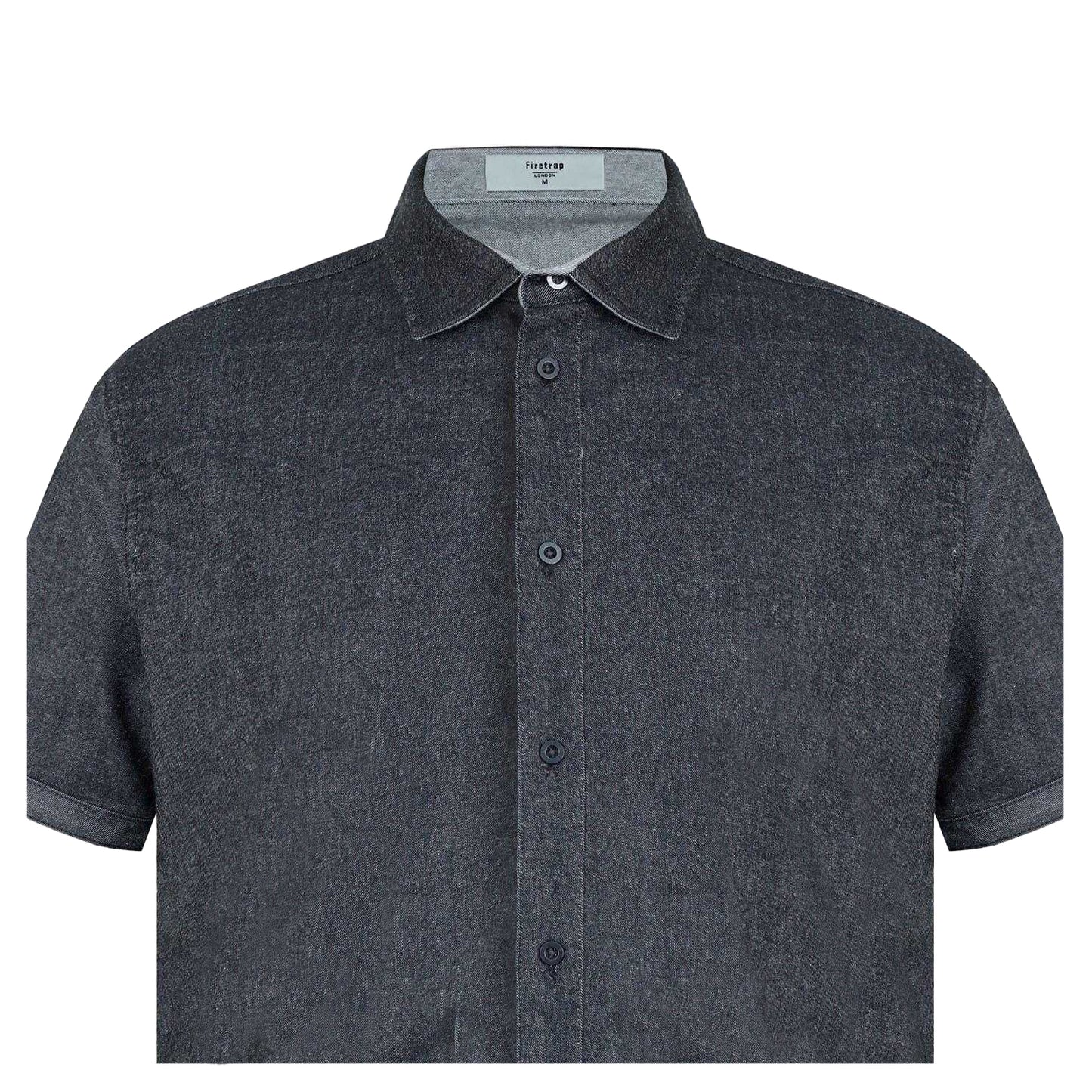 Grey - Lifestyle - Firetrap Mens Denim Regular Short-Sleeved Shirt