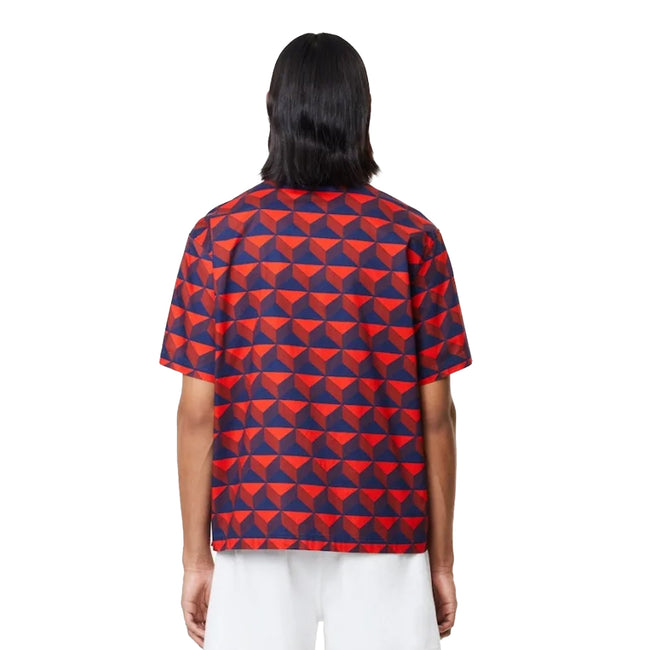 Multicoloured - Back - Lacoste Mens Printed Relaxed Fit Shirt