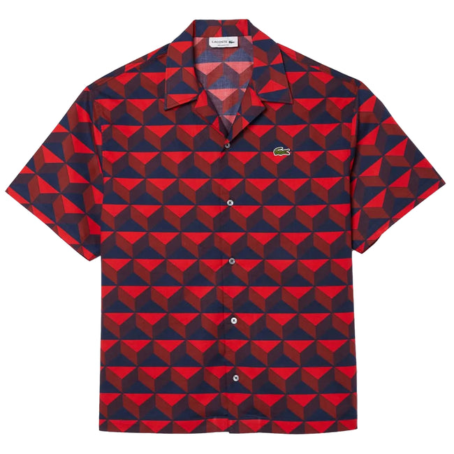Multicoloured - Front - Lacoste Mens Printed Relaxed Fit Shirt
