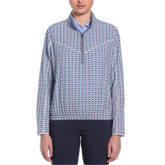 Flint Stone - Front - Callaway Womens-Ladies Geometric Lightweight Quarter Zip Top