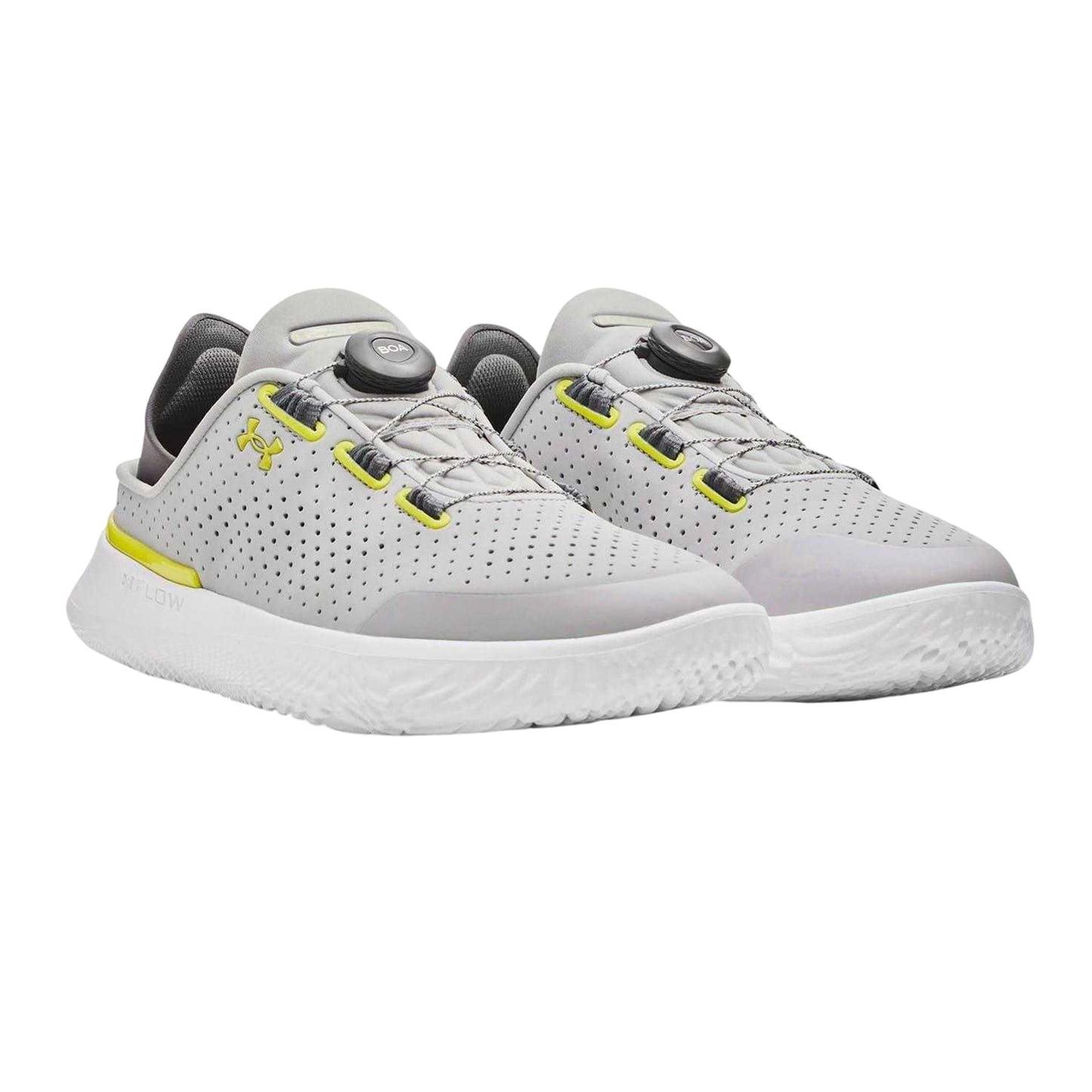 Grey - Pack Shot - Under Armour Mens Perforated Running Flat Trainers