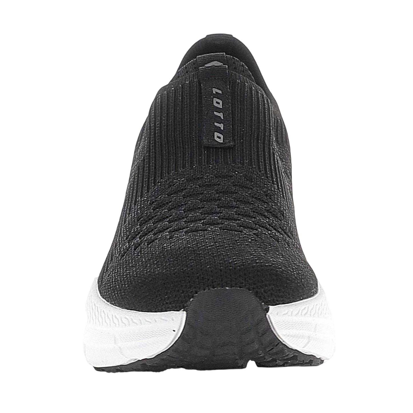 All Black - Pack Shot - Lotto Womens-Ladies Run 100 Knitted Memory Foam Trainers