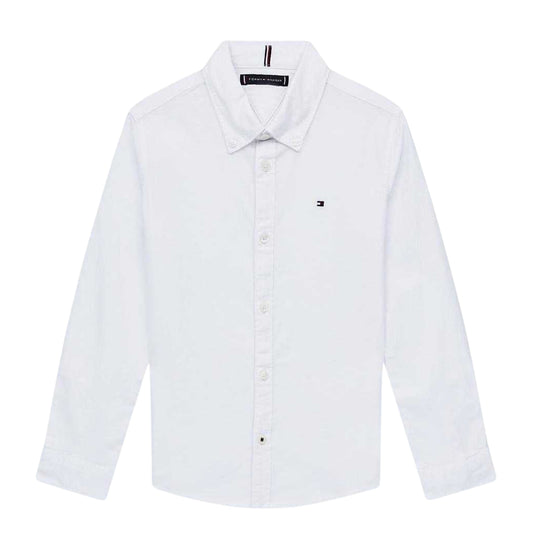 White - Front - Tommy Hilfiger Boys Oxford Long-Sleeved Shirt