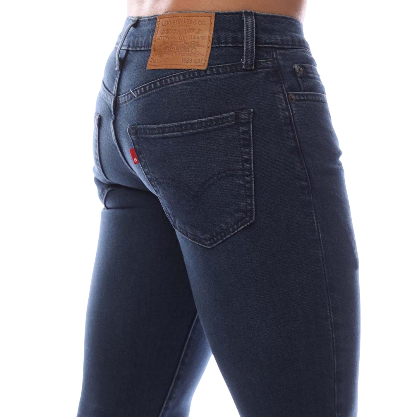 Dark Blue - Side - Levis Mens 511 5 Pockets Slim Jeans