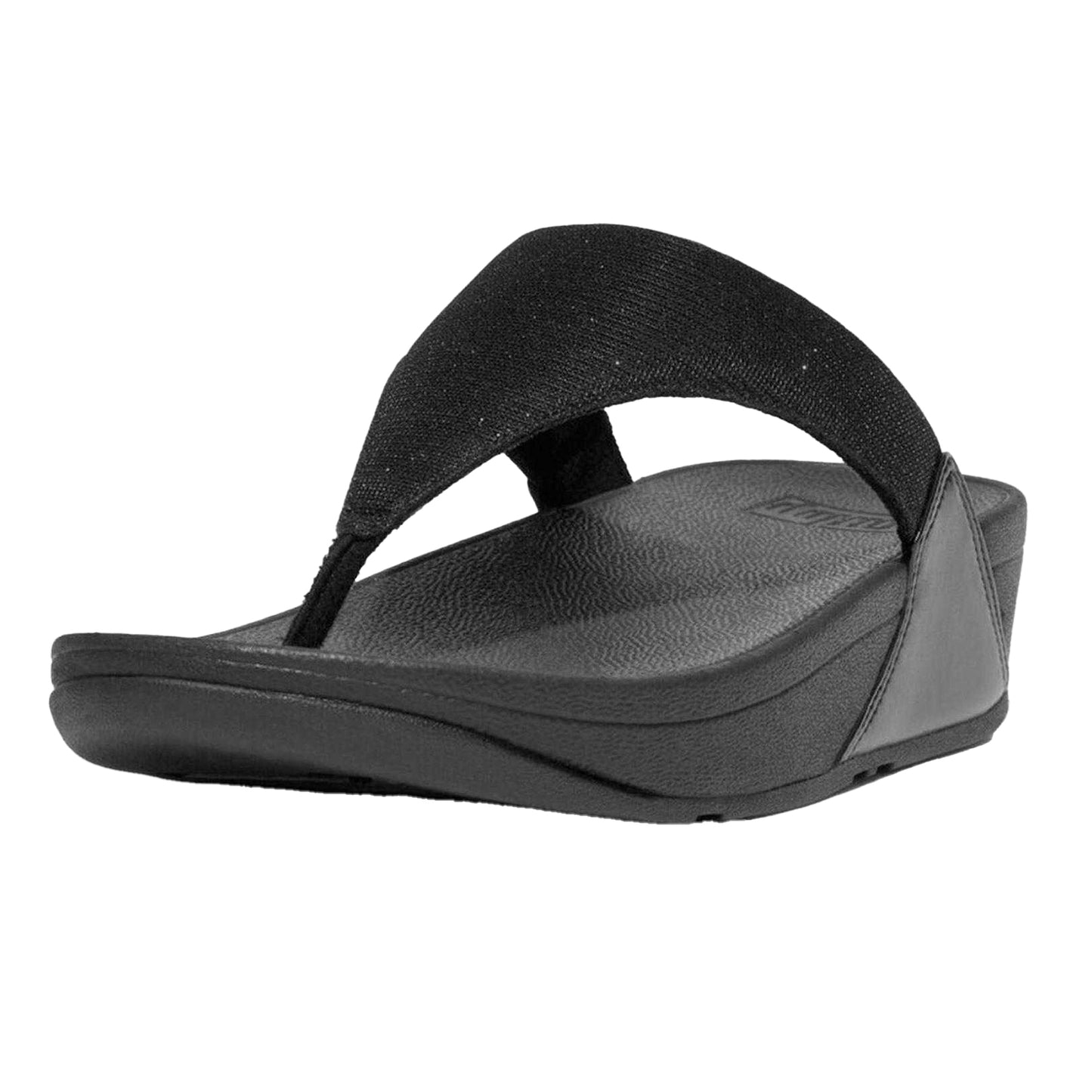 Black - Pack Shot - FitFlop Womens-Ladies Lulu Shimmerlux Platform Sandals