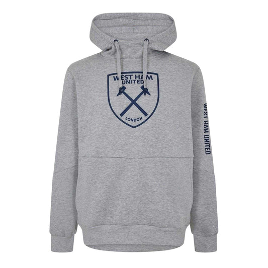 Grey - Front - Source Lab Mens West Ham United FC Hoodie