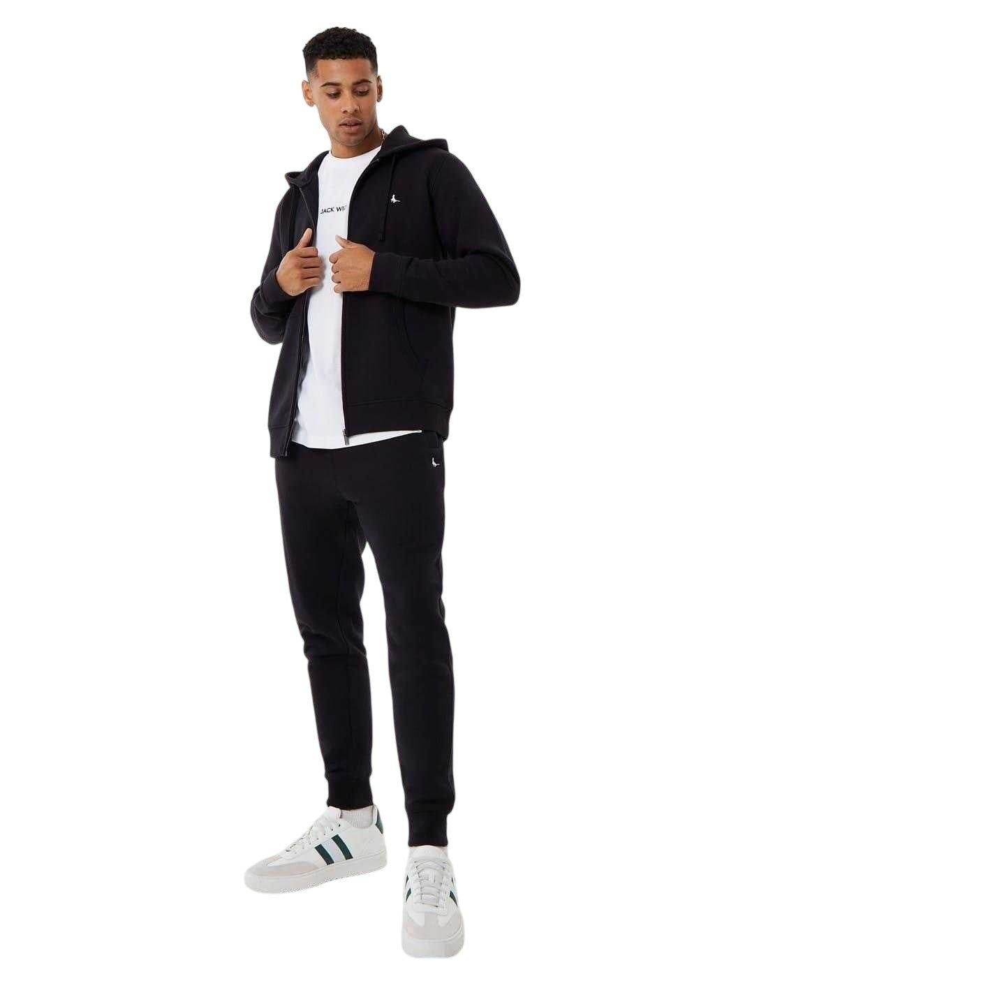 Black - Lifestyle - Jack Wills Mens Pinebrook Graphic Full Zip Hoodie