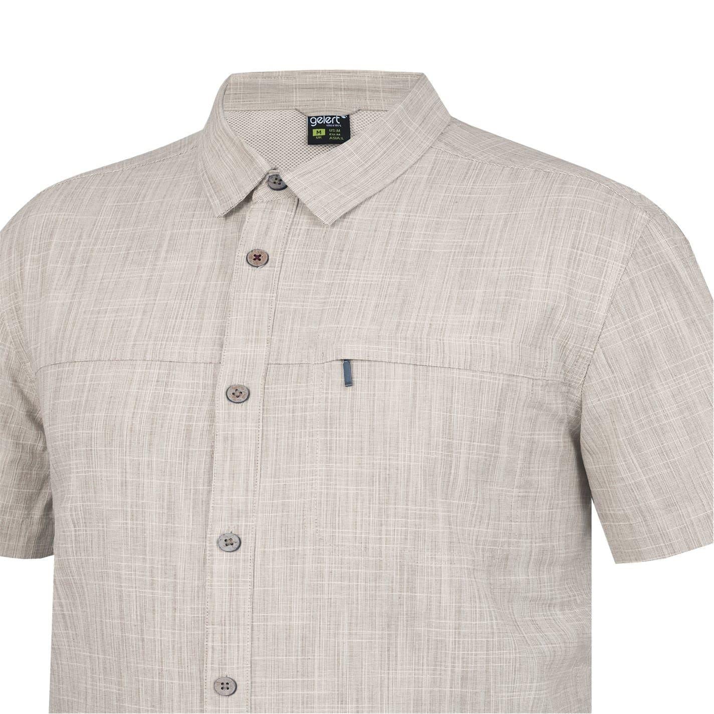 White - Pack Shot - Gelert Mens Textured Zip Pocket Short-Sleeved Shirt